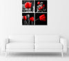 Quadro-su-tela,-Set-di-tulipani-rossi