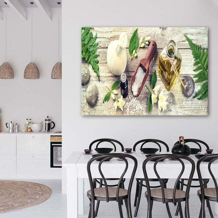 Quadro-su-tela,-Spezie-Erbe-Beige