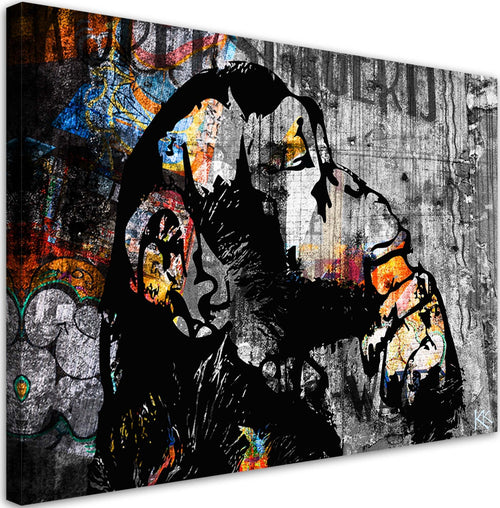 Quadro-su-tela,-Street-Art-Banky-Monkey-Abstraction
