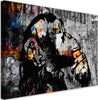 Quadro-su-tela,-Street-Art-Banky-Monkey-Abstraction