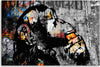 Quadro-su-tela,-Street-Art-Banky-Monkey-Abstraction