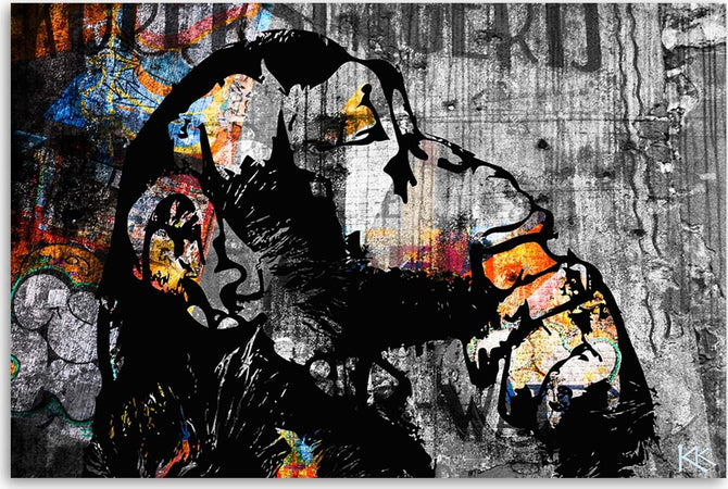 Quadro-su-tela,-Street-Art-Banky-Monkey-Abstraction