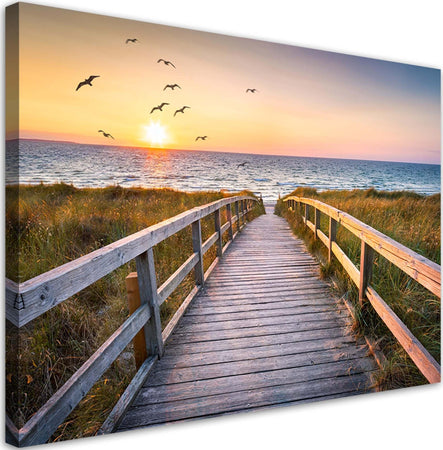 Quadro-su-tela,-Sunset-Sea-Beach
