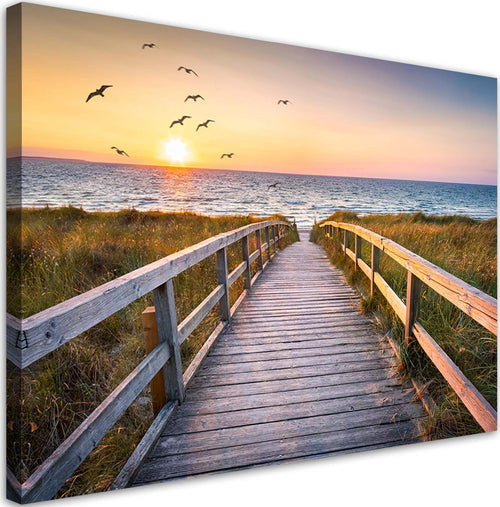 Quadro-su-tela,-Sunset-Sea-Beach