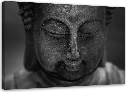 Quadro-su-tela,-Testa-di-Buddha-meditante