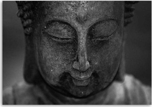 Quadro-su-tela,-Testa-di-Buddha-meditante