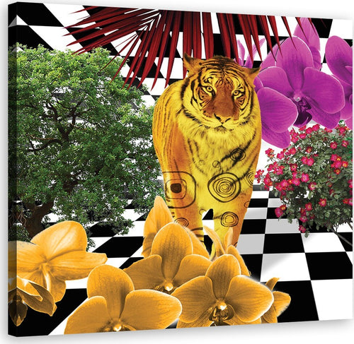 Quadro-su-tela,-Tigre-colorata
