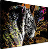 Quadro-su-tela,-Tigre-su-uno-sfondo-colorato