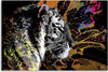 Quadro-su-tela,-Tigre-su-uno-sfondo-colorato
