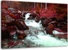 Quadro-su-tela,-Torrente-di-montagna-foresta-rosso