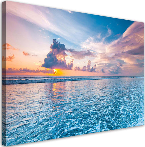 Quadro-su-tela,-Tramonto-dal-mare