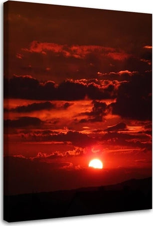 Quadro-su-tela,-Tramonto-rosso-natura