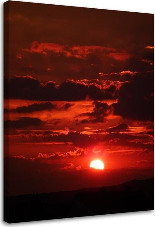 Quadro-su-tela,-Tramonto-rosso-natura