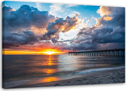 Quadro-su-tela,-Tramonto-sul-mare