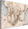 Quadro-su-tela,-Uccelli-e-foglie-su-un-affresco-orientale