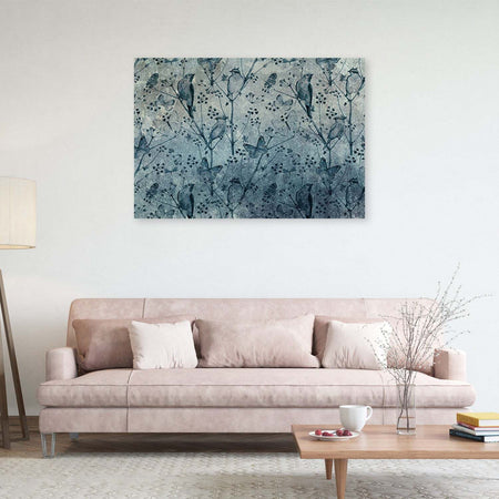 Quadro-su-tela,-Uccelli-sui-rami