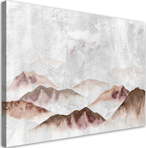 Quadro-su-tela,-Uccelli-sulle-montagne