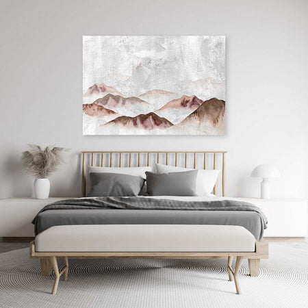 Quadro-su-tela,-Uccelli-sulle-montagne