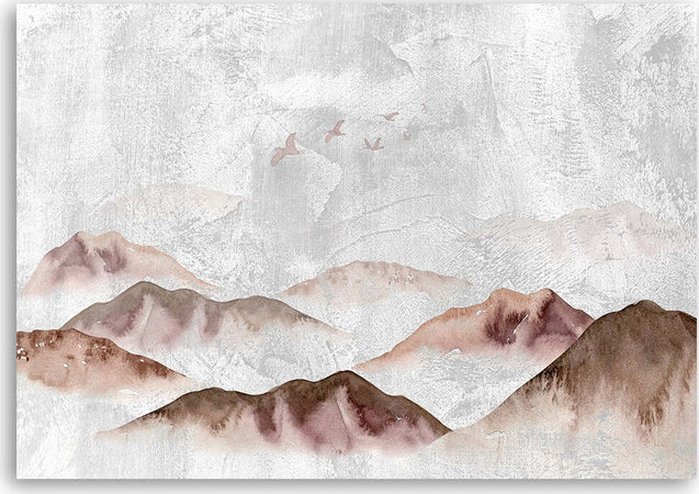 Quadro-su-tela,-Uccelli-sulle-montagne
