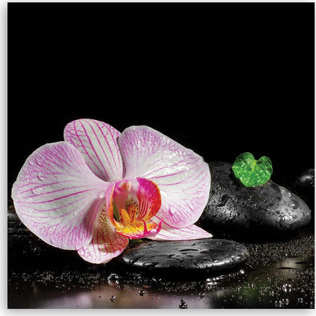Quadro-su-tela,-Uno-zen-in-fiore-di-orchidea