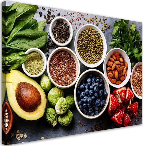 Quadro-su-tela,-Verdure-fresche-e-frutta