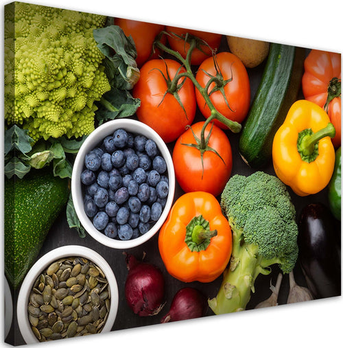 Quadro-su-tela,-Verdure-fresche-e-frutta