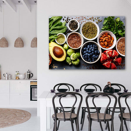 Quadro-su-tela,-Verdure-fresche-e-frutta