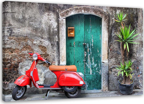 Quadro-su-tela,-Vespa-scooter-Toscana