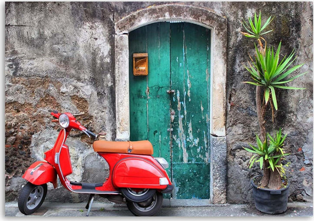 Quadro-su-tela,-Vespa-scooter-Toscana