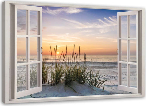 Quadro-su-tela,-Vista-dalla-finestra-sulla-spiaggia