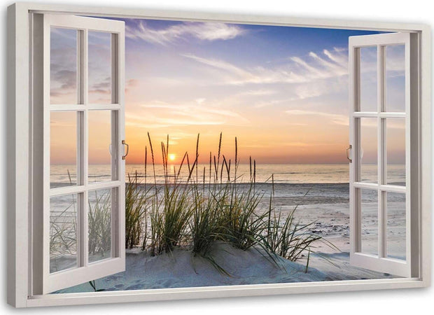 Quadro-su-tela,-Vista-dalla-finestra-sulla-spiaggia