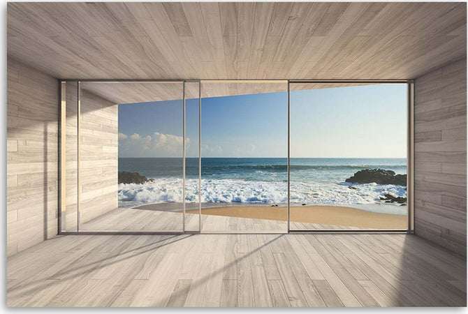 Quadro-su-tela,-Vista-mare-dalla-finestra