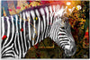 Quadro-su-tela,-Zebra-su-uno-sfondo-colorato