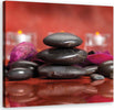 Quadro-su-tela,-Zen-pietre-su-uno-sfondo-rosso