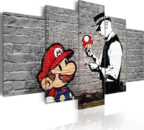 Quadro-Super-Mario-Mushroom-Cop-(Banksy)