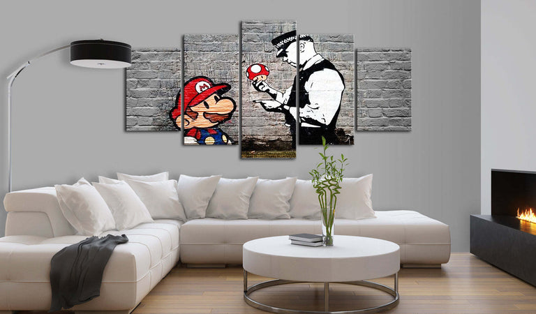 Quadro-Super-Mario-Mushroom-Cop-(Banksy)
