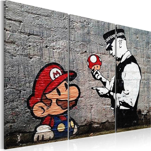 Quadro-Super-Mario-Mushroom-Cop-by-Banksy