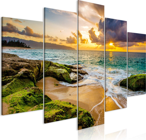 Quadro-Turquoise-Sea-(5-Parts)-Wide