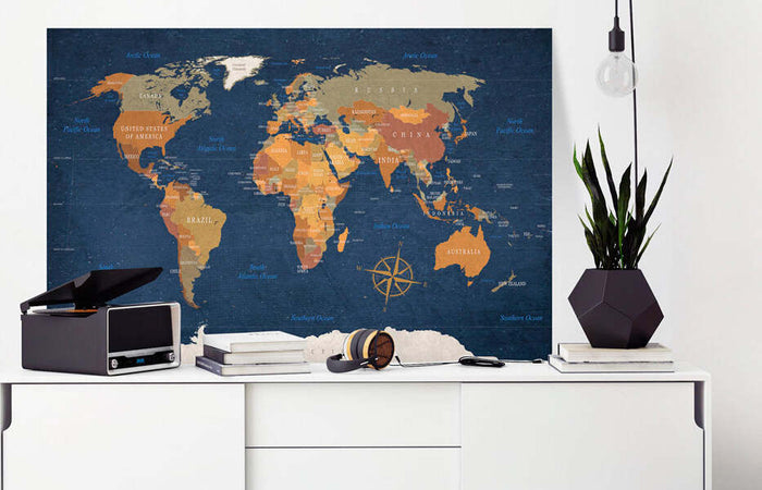 Quadro-World-Map:-Ink-Oceans