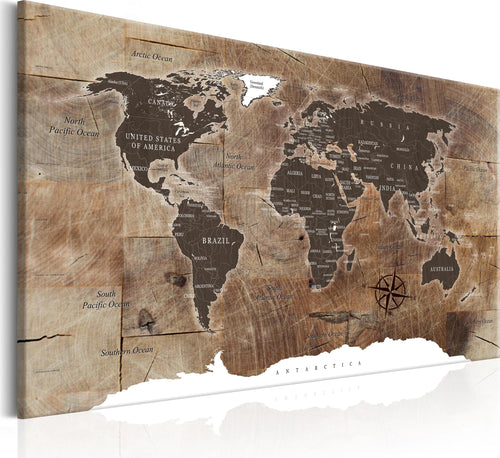 Quadro-World-Map:-Wooden-Mosaic