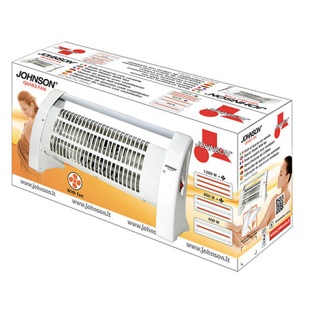 Quarz-Fan Stufa al Quarzo Ventilata Potenza 400-1200W 3 Elementi Riscaldanti Ventilazione Spegnimento Automatico Basso Consumo