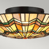 Plafoniera Tiffany Alcott Acciaio Bronzo Valiant 2 Luci E27