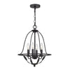 Lampadario Industrial Nordico Bradbury Acciaio Grigio Cenere 4 Luci E14