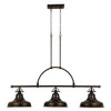 Lampadario Industrial Nordico Emery Metallo Bronzo Palladiano 3 Luci E27