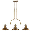 Lampadario Industrial Nordico Emery Metallo Ottone Anticato 3 Luci E27