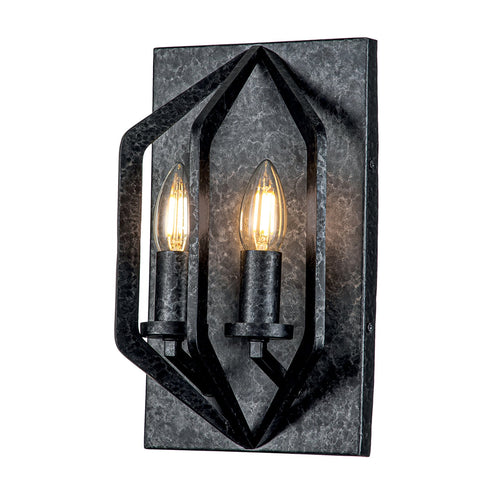Applique Industrial Nordico Vanguard Acciaio Nero Antico 2 Luci E14