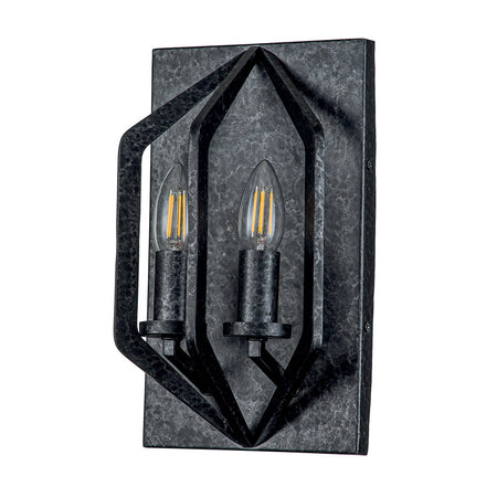 Applique Industrial Nordico Vanguard Acciaio Nero Antico 2 Luci E14