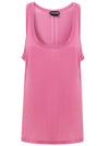 Tom Ford Top smanicato in seta rosa da donna