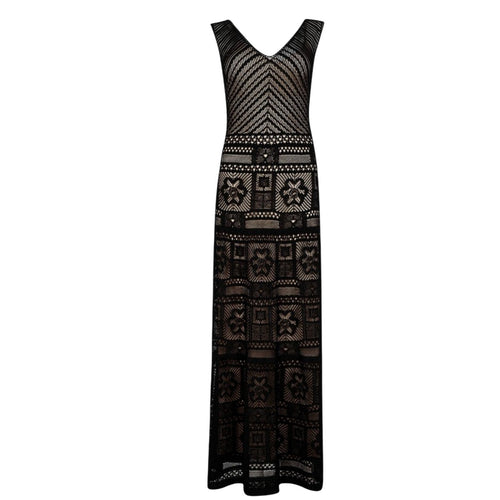 Dexterior vestiti casual donna d.exterior - patchwork abito lungo s/m - nero da donna