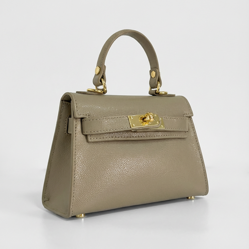 DOPPIASE Borsetta in Vera Pelle Saffiano Made in Italy fatta a mano 21x14x8cm